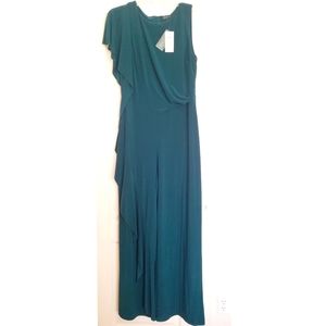Ralph Lauren Dark Green Ruffled Jumpsuit. Sz 14